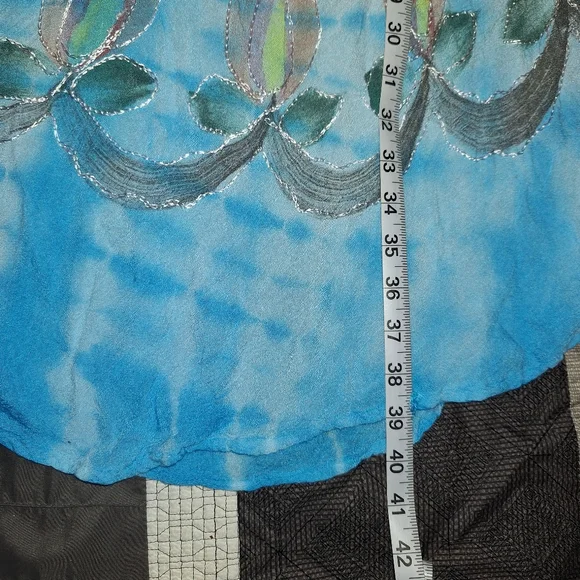 Riviera Sun Tye Dye Boho Sun Dress Blue White  Embroidered Medium - Picture 9 of 9